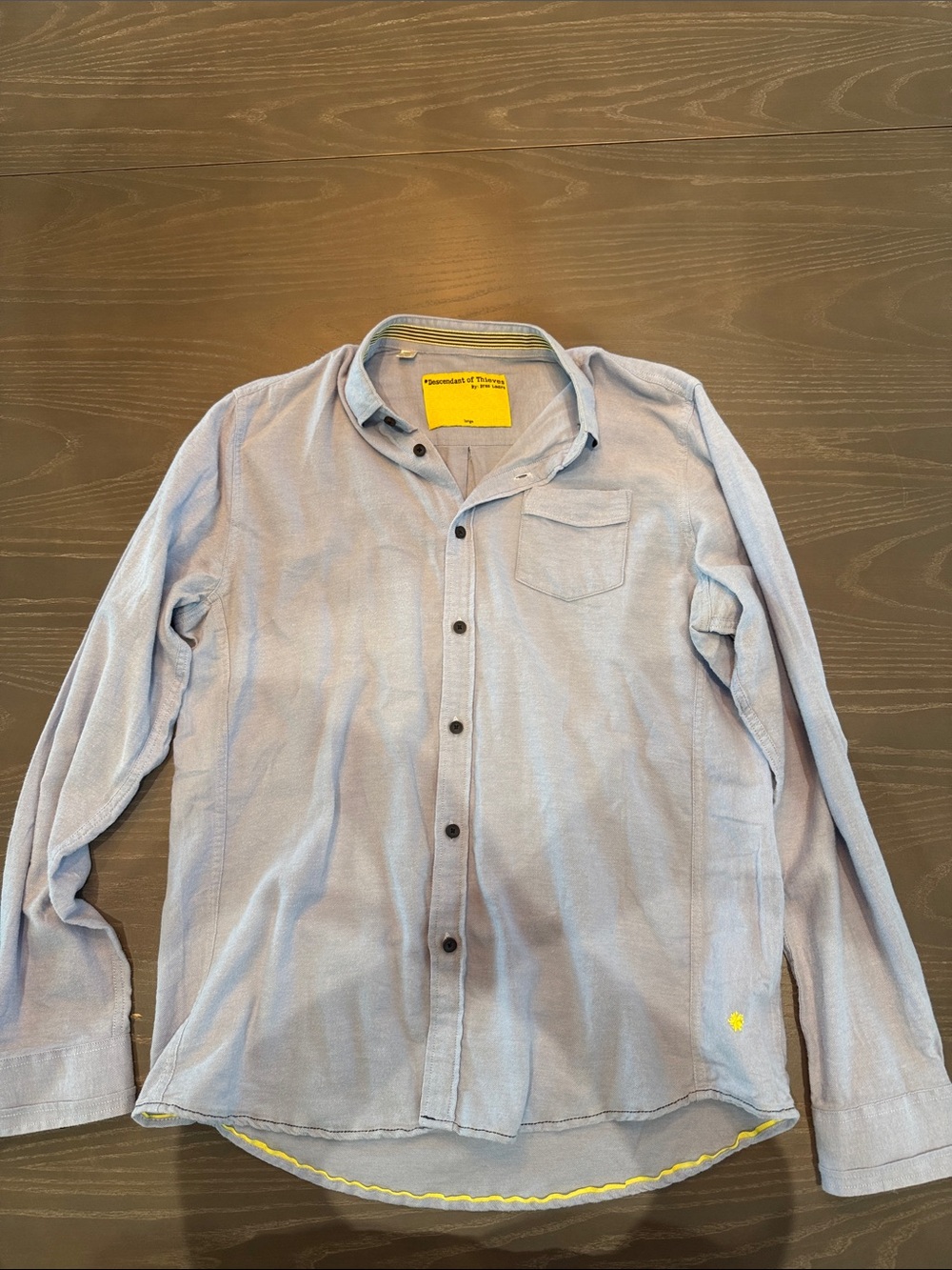 Men's Light Blue Long-Sleeve Button-Down Shirt by